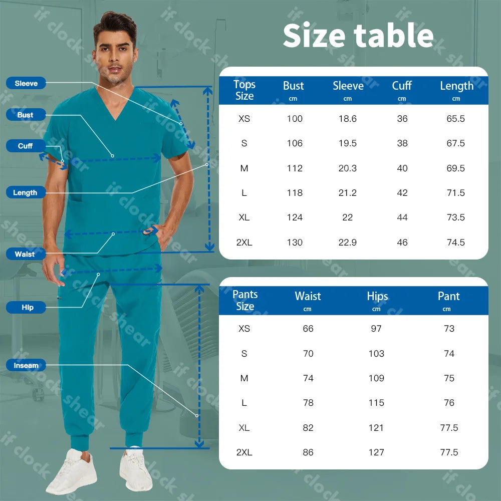 Unisex Surgical Uniform Nurse Accessories Pet Clinic Veterinary Scrub Uniform Dental Hospital Work Clothing Medical Nursing Suit