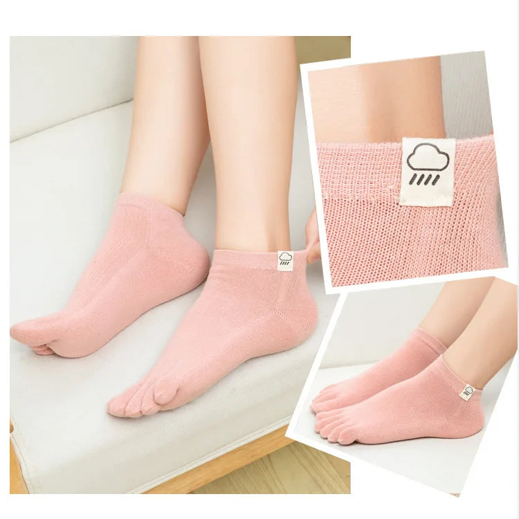 Socks For Women Five Finger Socks Female Sock Solid Color 5 Toe Sock Slippers Girls Gift Lady Funny Harajuku Cotton Socks Mujer