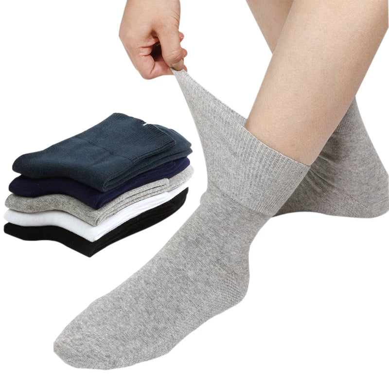 8 Pairs/Lot Diabetic Socks Non Binding Loose Top for Diabetes Hypertensive Patients Swollen Feet Bamboo Cotton Material