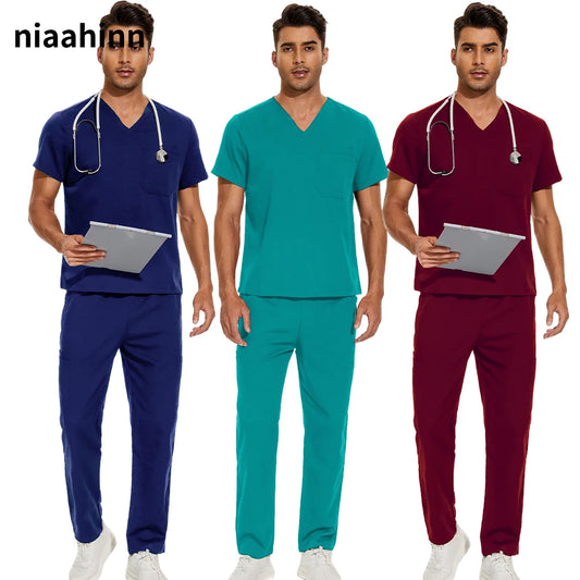 High Quality Unisex Scrubs Uniform Nurse Suit Pet Beauty Shop Medical Sets Spa Uniforms Womens Scrub Sets Work Wear Oversized