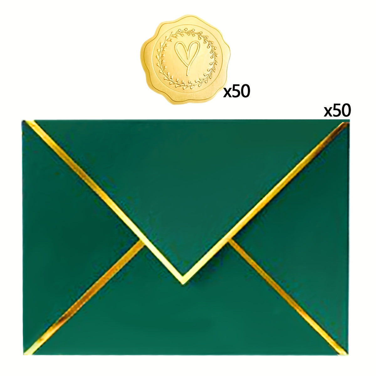 Green & Gold Envelope Set