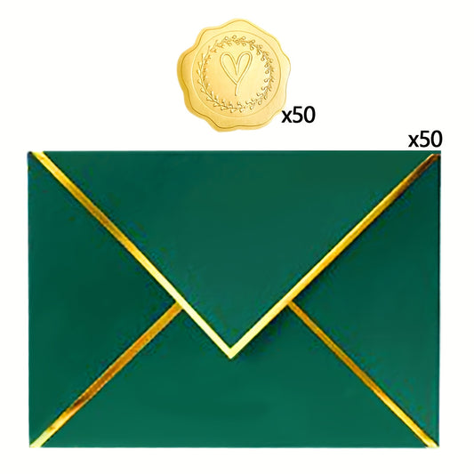 Green & Gold Envelope Set