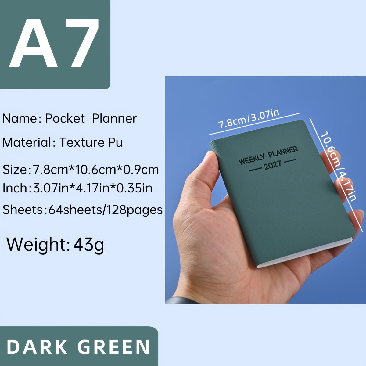 2027 Pocket Diary — Avocado