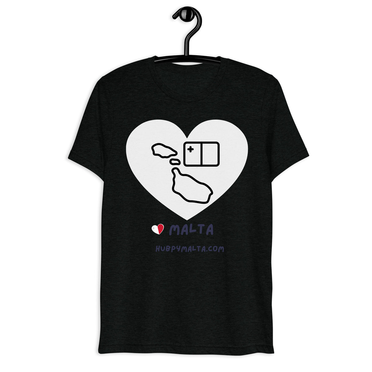 Unisex t-shirt - Malta Map Heart (Multi-Colour Multi-Size)
