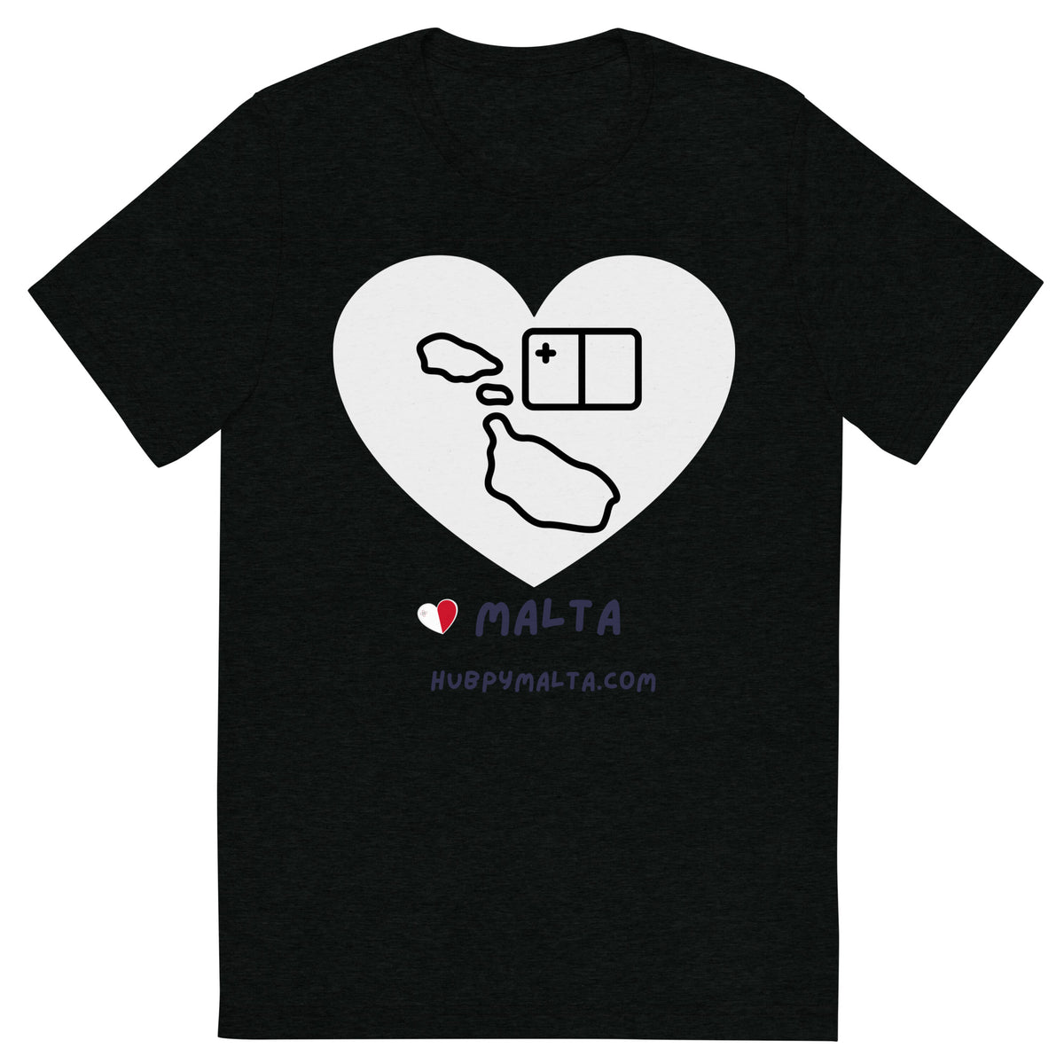 Unisex t-shirt - Malta Map Heart (Multi-Colour Multi-Size)