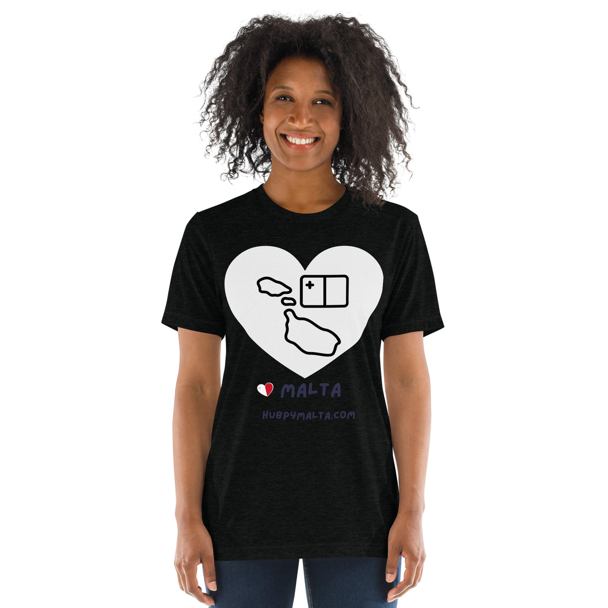 Unisex t-shirt - Malta Map Heart (Multi-Colour Multi-Size)