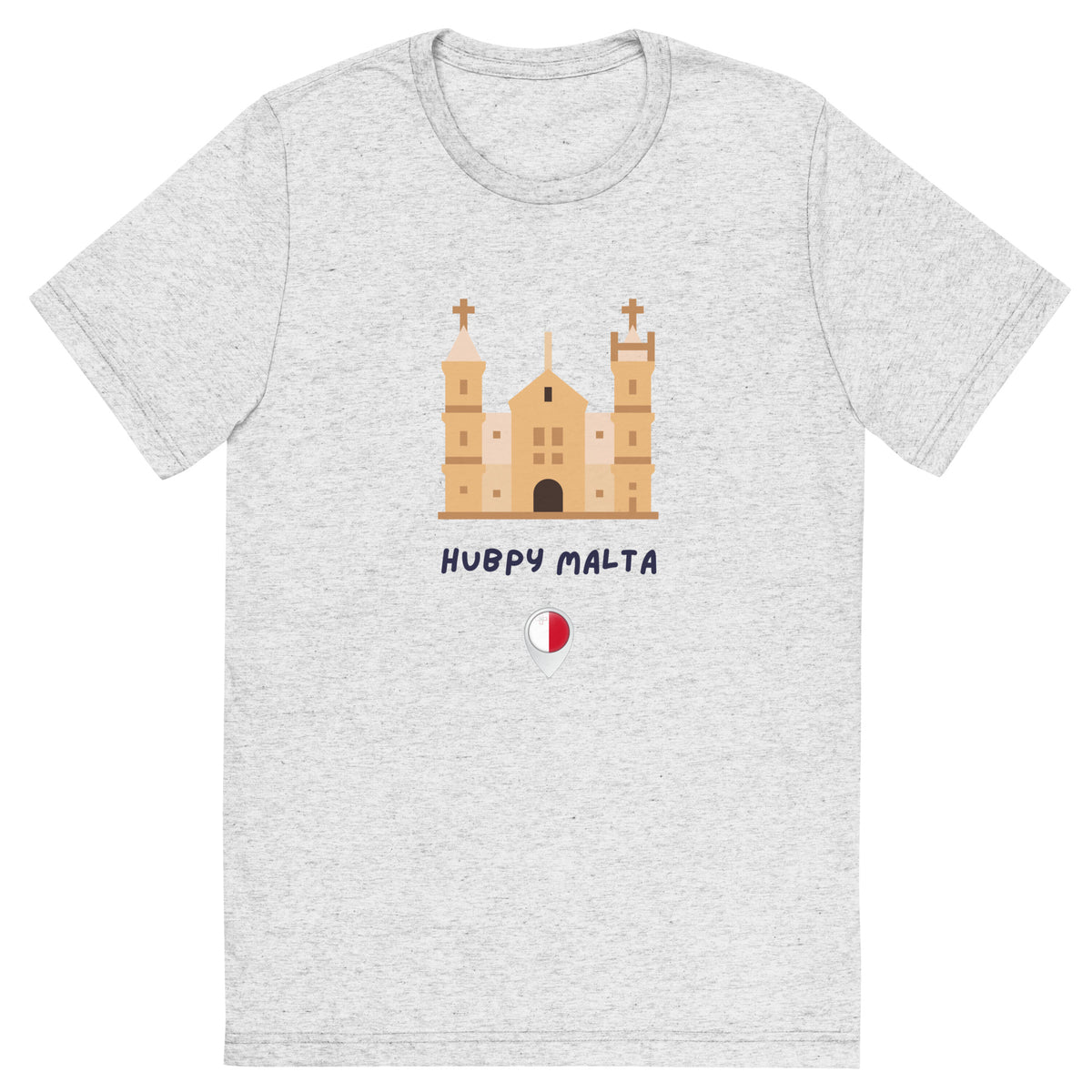 Unisex t-shirt - Malta Valletta (White Fleck Triblend)